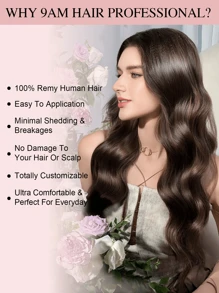 9AM Hair Brown Wear And Go Glueless Wigs Human Hair Pre Cut 26 Inch 5x6 Chocolate Brown Straight Glueless Wig Human Hair Pre Plucked Bleached Knots #4 Dark Brown Lace Closure Wigs 180 Density For Women Winter Christmas Halloween Costumes Autumn Outfits Women Fall Outfits