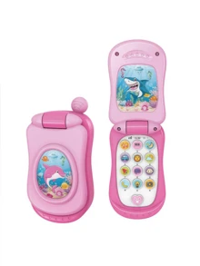 MINKOJA 1PC Plastic Cartoon Music Flip Phone Toy Early Learning Educational Gift For Toddler Preschool Learning Numbers Alphabet Sound Light Fun Interactive Play Birthday Christmas Party - Multicolor - View 5