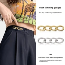 1/2/3/4pcs Invisible Waist Adjuster Buckle, Jeans & Skirts Waist Reducer, No Sewing Required, Detachable