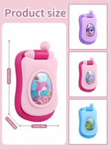 MINKOJA 1PC Plastic Cartoon Music Flip Phone Toy Early Learning Educational Gift For Toddler Preschool Learning Numbers Alphabet Sound Light Fun Interactive Play Birthday Christmas Party - Multicolor - View 3