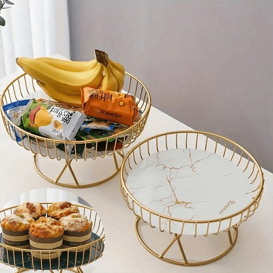 1 pièce Plateau à fruits en céramique de luxe européen, panier à fruits d'eau créatif pour salon, maison, plateau à thé, bonbons, desserts, collations, mariage, anniversaire, fête, Thanksgiving, cuisine, cadeau de Noël