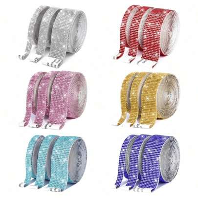 Self-Adhesive Crystal Rhinestone Diamond Ribbon - DIY Diamond Ribbon Stickers, Rhinestones For Arts Crafts,Bling Silver Ribbon Rolls For Phone,Car Decoration,Back To School