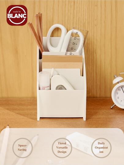 Madebyblanc 1PC Creative Student Office Desktop Storage Box Personalized Stationery Box, Cosmetics Storage Box, Home Use,Storage Boxes Bedroom,School, Pencil Case ,Remote,Stationery Storage Box,Back To School, School Stuff