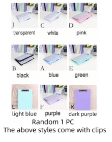 SHEIN Random 1 PC Large Capacity File Organizer - Personalized A4 Size, Board Clip, Storage Function 2 In 1 Study Material Organizer - Ultimate Organization And Information Book Classification - Office Desk Accessories For Subject Management