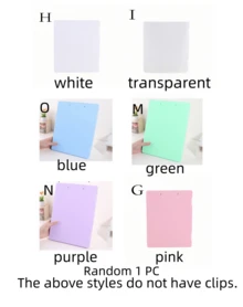 SHEIN Random 1 PC Large Capacity File Organizer - Personalized A4 Size, Board Clip, Storage Function 2 In 1 Study Material Organizer - Ultimate Organization And Information Book Classification - Office Desk Accessories For Subject Management