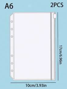 SHEIN A6、A5、A7 或 2 套 A6 透明 PVC 拉链袋 - 無色 - 查看 12