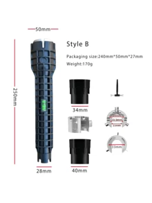 Sink Faucet Wrench Multifunction Adjustable Easy Install Tool For Repair Water Pipe Kitchen Bathroom Toilet Drain Unclog Professional DIY Home Improvement Plumbing Essential Heavy Duty Best Seller Universal Fit