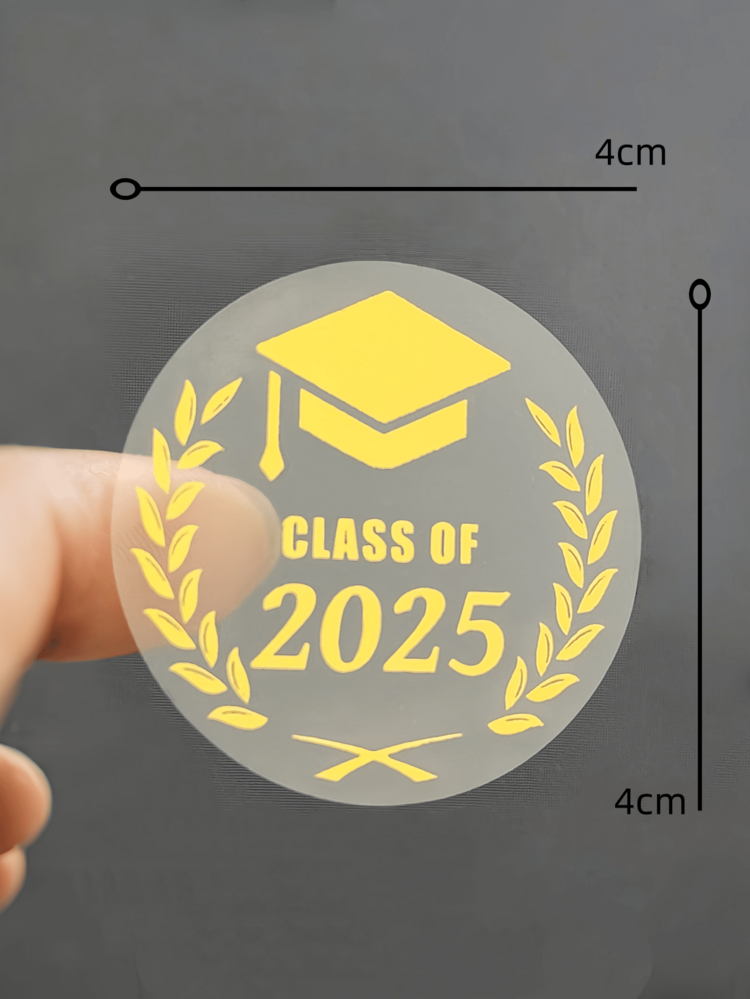 120/60/24 件毕业贴纸 2025 - 2025 届金箔贴纸，毕业祝贺标签，可用于毕业帽、毕业证书、信封、派对礼品、礼品装饰、毕业派对用品、批量毕业贴纸 - 彩色 - 查看 2