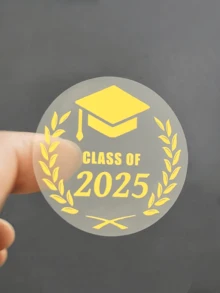 120/60/24 件毕业贴纸 2025 - 2025 届金箔贴纸，毕业祝贺标签，可用于毕业帽、毕业证书、信封、派对礼品、礼品装饰、毕业派对用品、批量毕业贴纸 - 彩色 - 查看 5