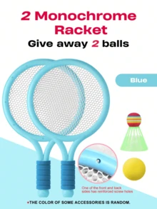 Zazumi 4PCS/Set 15.75*9.45in Large Bright Badminton And Racquetting Sports Toys, Suitable For Outdoor Family Entertainment, Creative Birthday Gifts For Boys And Girls, Seasonal Leisure & Entertainment Equipment, Activity Toys (Multi Color Selection, Random Accessories)
