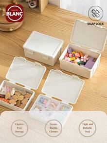 Madebyblanc 1pc/2pcs Cosmetic Small Parts Hair Accessory Storage Box, Household Hairpin Jewelry Box, Detachable Jewelry Box, Multifunctional Valley Small Card Organizer Box - Multicolor - View 1