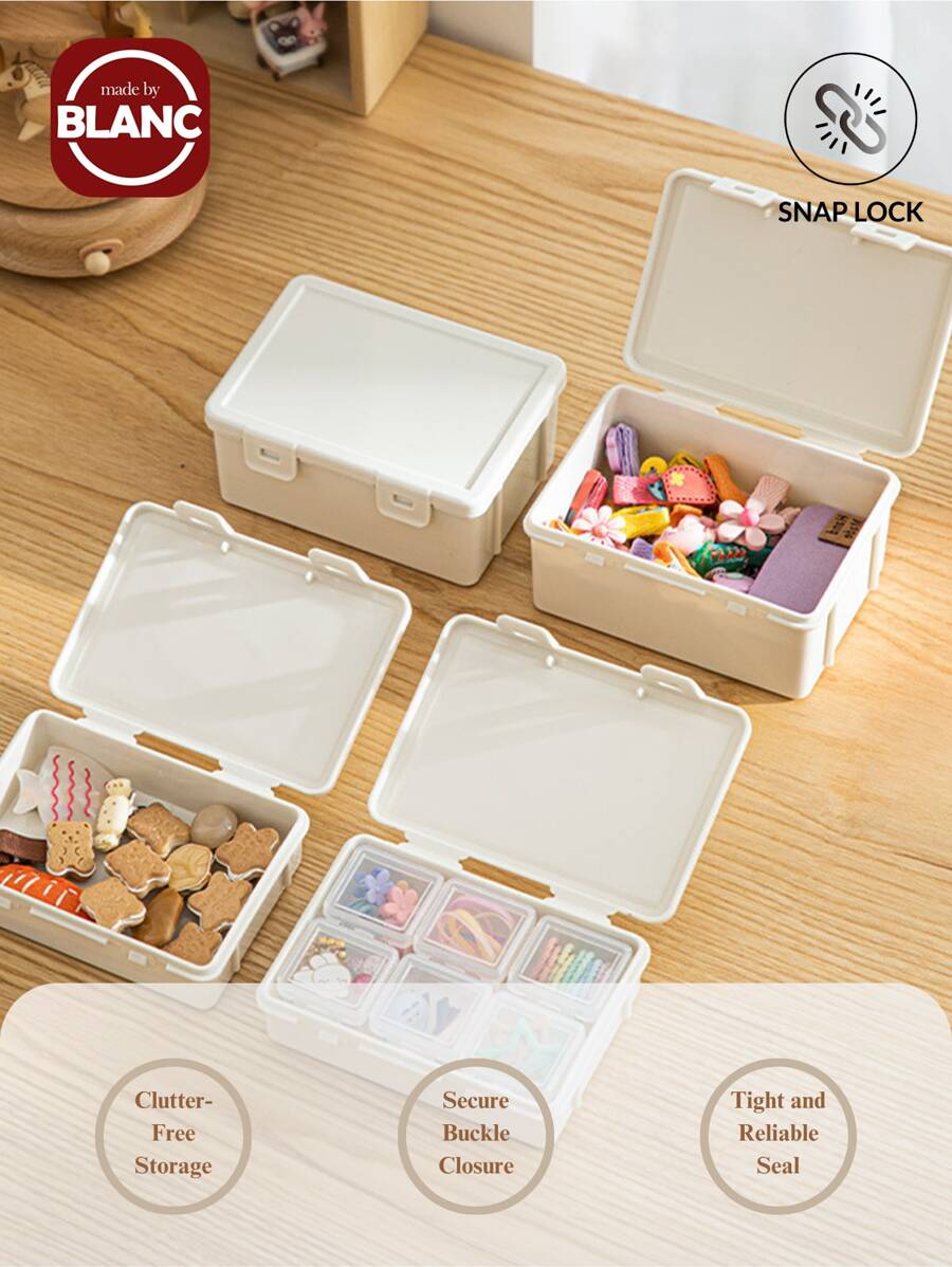 Madebyblanc 1pc/2pcs Cosmetic Small Parts Hair Accessory Storage Box, Household Hairpin Jewelry Box, Detachable Jewelry Box, Multifunctional Valley Small Card Organizer Box - Multicolor - View 1