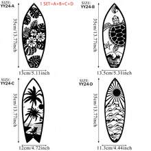 1pc Metal Surfboard Wall Decor - Summer Beach Signage With Turtle, Palm Tree Design - Coastal Hanging Wall Art For Door & Home Decor,Home Decor ,Room Decor,Wall Decor