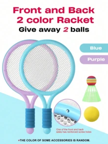 Zazumi 4PCS/Set 15.75*9.45in Large Bright Badminton And Racquetting Sports Toys, Suitable For Outdoor Family Entertainment, Creative Birthday Gifts For Boys And Girls, Seasonal Leisure & Entertainment Equipment, Activity Toys (Multi Color Selection, Random Accessories)