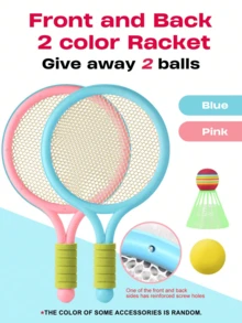 Zazumi 4PCS/Set 15.75*9.45in Large Bright Badminton And Racquetting Sports Toys, Suitable For Outdoor Family Entertainment, Creative Birthday Gifts For Boys And Girls, Seasonal Leisure & Entertainment Equipment, Activity Toys (Multi Color Selection, Random Accessories)