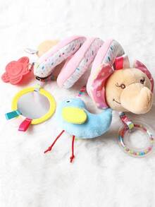 Zazumi 1件装动物婴儿床吊饰带铃铛镜子悬挂玩具大象婴儿床装饰早教感官玩具适用于幼儿园卧室装饰批发