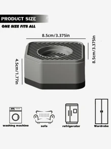 (4 Pcs) Washing Machine Shockproof Pads - High Wear-Resistant Square Rubber Feet For Washing Machine And Dryer Base, Noise Reduction And Shock Absorption Support Protection Base, Suitable For Sofas, Chairs, Refrigerators, Washing Machines, Dryers And Other Large Furniture Appliances - Grey - View 8