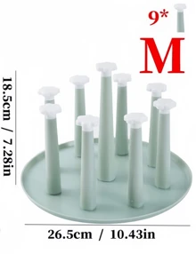 SHEIN 1 pieza Estante para tazas con 4/9/12 pilares desmontables y bandeja para encimera, Escurridor y organizador de tazas de escritorio para el hogar, Soporte para vasos y botellas para casa, bar, club y fiesta