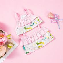 Conjunto de traje de baño para perro, ropa para perro, falda y traje de baño con estampado de leopardo rosa, bikini de verano transpirable y con estilo, accesorios de fotografía para mascotas, suministros para mascotas, adecuado para perros y gatos para nadar