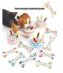Pet Cat Toys, Dog Toys, Soothing Selfies, Teeth Cleaning, Chewy Birthday Cakes, Birthday Gifts, Bones, Parties, And Sound - Multicolor - View 9
