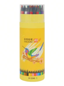 SHEIN 12/18/24/36/48PCS Hexagonal HB Pencils Premium Art Drawing Sketching Coloring Pencils Vibrant Rich Colors Smooth Layering Blendable Professional Artist Office Supplies Black Hexagonal Barrel Gift Set - Multicolor - View 9