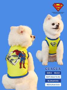 SUPERMAN X PETSIN Áo vest cho chó mèo thoáng khí thoải mái in hình minh họa hoạt hình thời trang - Nhiều màu - Xem 2