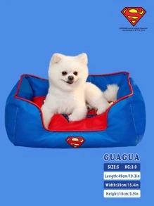 SUPERMAN X PETSIN 1pc Printed Removable & Washable Pet Bed Cushion, Comfortable For Cats & Dogs, All Season - Multicolor - View 2