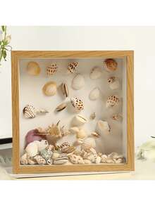 SHEIN 1pc Elegant 3D Shadow Box Display Stand For Herbaria, Tickets And Souvenirs - Wooden Cutout Design With Glitter Details, Perfect For Wall Or Tabletop Decoration, Home Decor Room Decoration Artificial Gifts Birthday Graduation