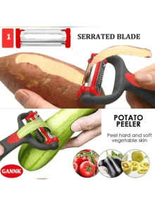 1pc Multifunction Vegetable Peeler Julienne Peeler For Kitchen,3 In 1 Blade Spin Design With Julienne Function,Potato Apple Vegetable Peelers For Kitchen, I And Y Peelers For Fruit Veggie Potatoes Carrot Cucumber, 3 In 1 Blade Spin Design With Julienne Function