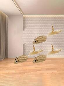 1/2/3pcs Sisal Rope And Bite-Resistant Cat Toys, Mouse-Shaped Cat Bite Toys With Feather Tails, Cat Interactive Toys.Mother's Day