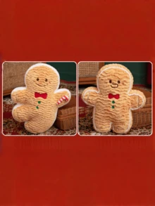 1 Stück dekorativer Lebkuchenmann Ornament mit braunem und weißem Zuckerguss-Muster, Weihnachts-Feiertags-Heimdekoration, Winterzeit, Festliche Party Geschenkidee, Strumpfhalter, Vintage-Stil, handgefertigt, saisonale Dekoration, süßes Design, Wandbehang, Baumschmuck, festliche Accessoires