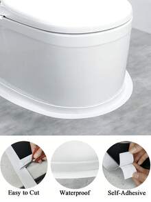SHEIN 1 Roll Mold-Resistant PVC Self-Adhesive Sealing Tape, Waterproof Anti-Moisture Caulking Tape Seal Strip, Durable Acrylic Adhesive Backing, Suitable For Bathroom Tub, Toilet, Kitchen Sink, Wall Sealing - White - View 9