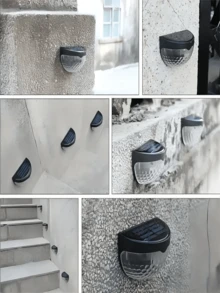 2/4/6 Packs Solar Fence Lights, Solar Deck Lights, Solar Wall Lights, Solar Wall Mount Outdoor Waterproof Fence Lamp, White LED Lamp, Lighting For Garden, Home, Patio, Yard, Garage, Camping, Step Stair Gift For Birthday, Halloween, Christmas Party Decoration (Black - Warm Light)