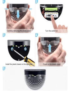 2/4/6 Packs Solar Fence Lights, Solar Deck Lights, Solar Wall Lights, Solar Wall Mount Outdoor Waterproof Fence Lamp, White LED Lamp, Lighting For Garden, Home, Patio, Yard, Garage, Camping, Step Stair Gift For Birthday, Halloween, Christmas Party Decoration (Black - Warm Light)