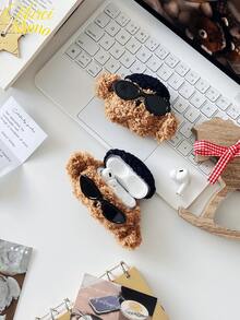 Muroi Mono 可爱手机壳 1 件创意新款 AirPods 4 毛绒绒深蓝色帽子棕色狗 AirPods 3 酷炫太阳镜狗耳机壳 AirPods Pro 泰迪熊 AirPods 1/2 柔软触感 Airpods Pro（第二代）无线蓝牙耳机保护套兼容苹果 - 彩色 - 查看 4