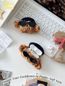 Muroi Mono 可爱手机壳 1 件创意新款 AirPods 4 毛绒绒深蓝色帽子棕色狗 AirPods 3 酷炫太阳镜狗耳机壳 AirPods Pro 泰迪熊 AirPods 1/2 柔软触感 Airpods Pro（第二代）无线蓝牙耳机保护套兼容苹果 - 彩色 - 查看 2