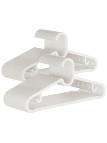 SHEIN 1 قطعة/10 قطع/20 قطعة/40 قطعة شماعة بلاستيكية بسيطة للمنزل مانعة للانزلاق، حامل ملابس، رف تجفيف الملابس، مع مشبك تعليق بدون آثار وخطاف، باللونين الأسود والأبيض - الأسود - مشاهدة 10