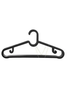 SHEIN 1 قطعة/10 قطع/20 قطعة/40 قطعة شماعة بلاستيكية بسيطة للمنزل مانعة للانزلاق، حامل ملابس، رف تجفيف الملابس، مع مشبك تعليق بدون آثار وخطاف، باللونين الأسود والأبيض - الأسود - مشاهدة 12