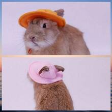 1 buah Topi Hewan Peliharaan Lucu, Topi Beludru Berhias, Topi Kain Kelinci & Hamster, Topi Matahari Hewan Peliharaan, Hiasan Kepala Kelinci dengan Lubang Telinga, Hiasan Kepala Hewan Peliharaan Kecil yang Menggemaskan - MultiWarna - View 6