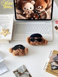 Muroi Mono 可爱手机壳 1 件创意新款 AirPods 4 毛绒绒深蓝色帽子棕色狗 AirPods 3 酷炫太阳镜狗耳机壳 AirPods Pro 泰迪熊 AirPods 1/2 柔软触感 Airpods Pro（第二代）无线蓝牙耳机保护套兼容苹果 - 彩色 - 查看 5