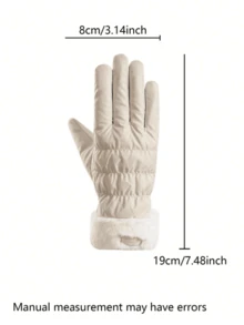 1 件女士冬季手套温暖触屏短信手套带温暖柔软衬里水晶天鹅绒（米白色），米白色 - 多色 - 查看 2