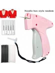 1 pièce Pistolet à points fin Stitchy, réparateur rapide de vêtements, pistolet de micro-étiquetage pour vêtements avec 6 fines aiguilles et 1000 pièces de fixation, mini outil de ourlet adhésif rapide