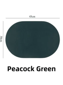 SHEIN 1pc Non-Slip Heat Resistant Table Placemat Waterproof Kitchen Dining Placemat Fake Leather Cup Coaster Home Supply