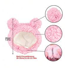 1pc Cute Pet Cat/Dog Ear Hat, Funny Bear Headdress/Headgear, Adjustable Soft Small Pet Headwear For Cat Puppy Dog, Panda Ear Hat, Pet Warm Headwear For Winter - Multicolor - View 3