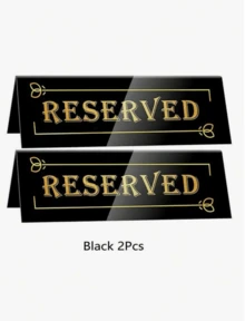 1pc/2Pcs/5Pcs/12Pcs/26Pcs Reserved Table Signs, Acrylic Guest Reservation Table Tents Sign, Waterproof Gold Double-Sided Reserved Seat Signs, Reserve Signs For Wedding Birthday Party Restaurants Meeting Best Gifts,Wedding Decor,Home Decor ,Room Decor Party Favors Bride Graduation Birthday Decorations Party Decorations Bachelorette Back To School Christmas Decorations Living Room Decor Halloween Decor