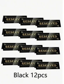 1pc/2Pcs/5Pcs/12Pcs/26Pcs Reserved Table Signs, Acrylic Guest Reservation Table Tents Sign, Waterproof Gold Double-Sided Reserved Seat Signs, Reserve Signs For Wedding Birthday Party Restaurants Meeting Best Gifts,Wedding Decor,Home Decor ,Room Decor Party Favors Bride Graduation Birthday Decorations Party Decorations Bachelorette Back To School Christmas Decorations Living Room Decor Halloween Decor