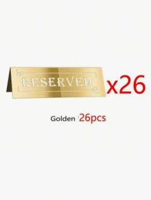 1pc/2Pcs/5Pcs/12Pcs/26Pcs Reserved Table Signs, Acrylic Guest Reservation Table Tents Sign, Waterproof Gold Double-Sided Reserved Seat Signs, Reserve Signs For Wedding Birthday Party Restaurants Meeting Best Gifts,Wedding Decor,Home Decor ,Room Decor Party Favors Bride Graduation Birthday Decorations Party Decorations Bachelorette Back To School Christmas Decorations Living Room Decor Halloween Decor