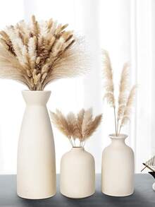 1/3pcs Beige Ceramic Vase Set - 1 Small Vases For Decoration, Modern Bohemian Farmhouse Home Decor Decorative Vases For Pampas Grass And Dried Flowers, Creative Shelf, Table, Bookshelf, Entryway,Fall Decor,Christmas Decorations,Halloween Decor, Back To School, - Multicolor - View 3
