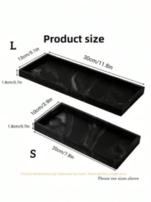 1 件装防碎硅胶台面梳妆台托盘适用于厨房浴室皂液器香水钥匙节日礼物圣诞节夏季装饰 - 黑色 - 查看 8