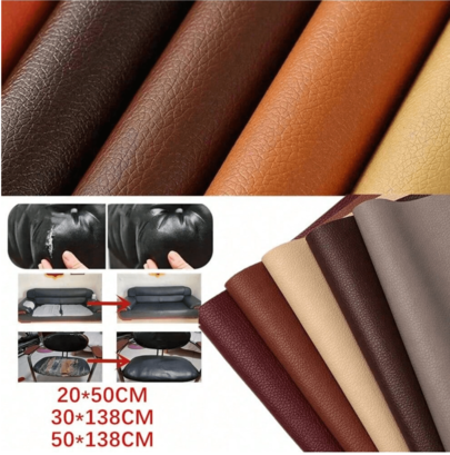 SHEIN 1 PIEZA Parche autoadhesivo grueso para reparar cuero de sofá, 8 colores, 3 tamaños, parche DIY para cama, bolsa suave, reparación de muebles, renovación de calcomanías (20x50cm/20x138cm/50x138cm)